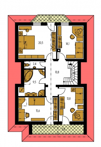 Plan de sol du premier étage - ELEGANT 120